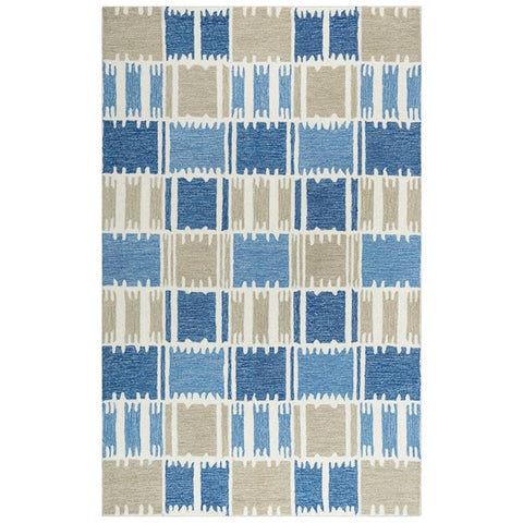 Rizzy Home Alora Decor Rivera 7'9" x 9'9" Geometric Blue/Ivory/Beige Hand-Tufted Area Rug