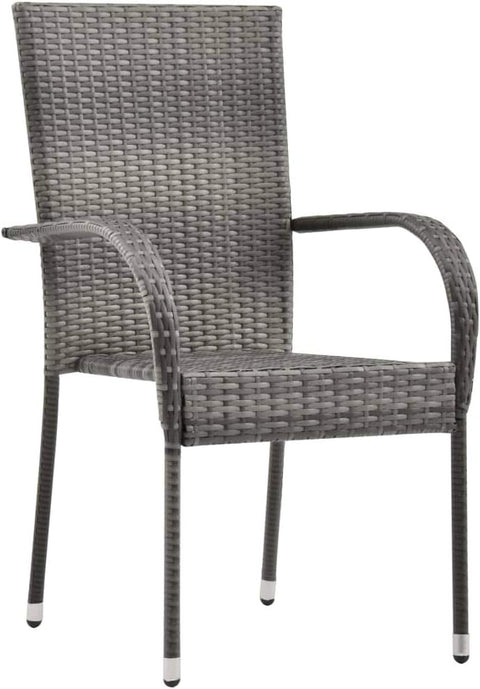 vidaXL 5 Piece Patio Dining Set â€“ Outdoor Furniture Set with Table and Chairs â€“ Made with PE Rattan, Powder-Coated Steel & Glass â€“ Brown and Black.