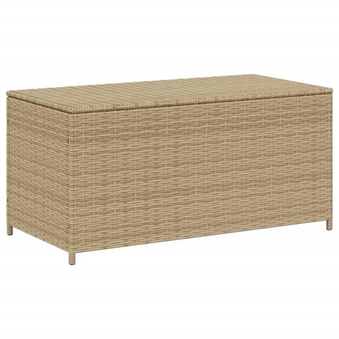 vidaXL Garden Storage Box, Outdoor Cushion Storage Box with Lid, Patio Furniture, Toy Chest, Modern Style, Mix Beige 50.2 Gal Poly Rattan