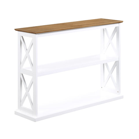 Convenience Concepts Coventry Console Table 42" - Farmhouse Narrow Sofa Display Accent with Storage Shelves for Traditional, Modern Living Room, Entryway, Hallway, & Bedroom, Driftwood/White