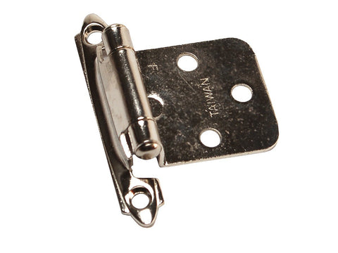 RV Designer H238, Self Closing Hinge, Nickel, 2 Per Pack, Cabinet Hardware