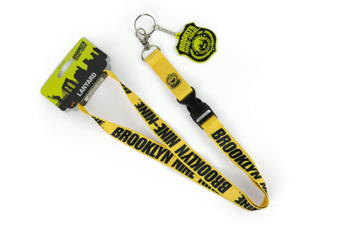 JUST FUNKY Brooklyn Nine Nine Official Lanyard For Keys & Id Badges | Accent Lanyard Id Holder For Work, Events, & Conventions | Includes A Bonus Rubber Police Badge Charm