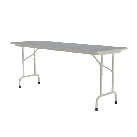 Correll 24"x60" Commercial Folding Table, Gray Granite HP Laminate Top, Heavy 3/4" Thick Core, USA Made, Portable, Strong Steel Apron (CF2460PX-15)