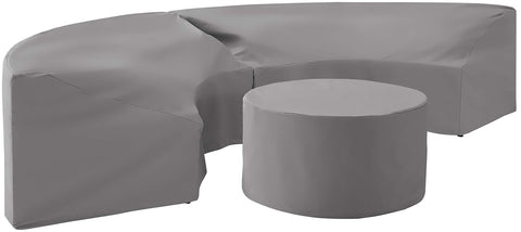 Catalina 3Pc Outdoor Furniture Cover Set Gray - 2 Round Sectional Sofas & Coffee Table