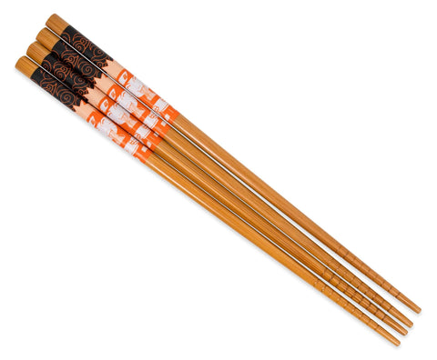 Naruto: Shippuden Ramen Wooden Bamboo Chopsticks, Set Of 2 | Utensil Set For Ramen Noodles, Japanese Dinnerware For Home Kitchen | Official Anime Manga Collectible