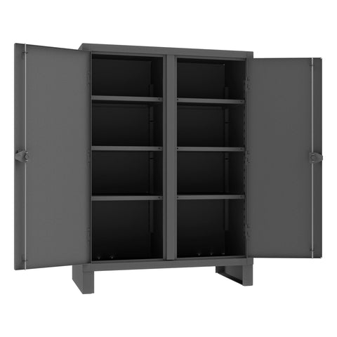 Durham Extra Heavy Duty Welded 12 Gauge Steel Lockable Double Shift Storage Cabinet, HDDS244866-6S95, 1275 lbs Shelf Capacity, 24" Length x 48" Width x 66" Height, 6 Shelves