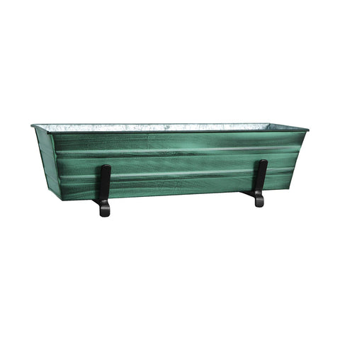 Achla Designs C08-K6 Small Green Flower 2 x 6 Railings Window Box and Brackets