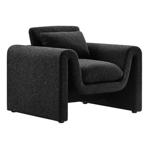 Modway EEI-6575-BLK Waverly Boucle Upholstered Armchair, Black
