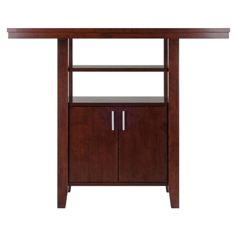 Oakestry Albany High Table with Storage – Multi-Use Counter Height Table with Open Shelves & Cabinet for Kitchen Dining or Home Office Workspace