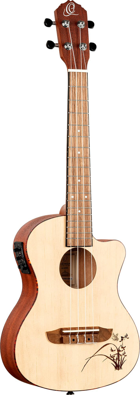 Ortega Guitars RU5CE-TE RU Series Tenor Ukulele with Spruce Top, Sapele Body, and Pickup