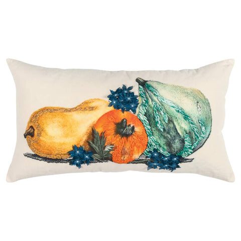 Rizzy Home Gourds 14" x 26" Poly Pillow with Cotton Duck Cover-Multi-Color