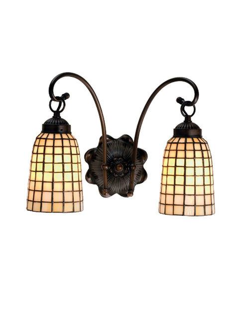 Meyda 14.5 Inch W Beige Geometric 2 Lt Sconce Wall Sconces