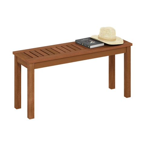 Furinno TIOMAN Outdoor Bench, Backless Garden Bench, for Patio, Deck, Garden, 12 x 39 x 19, Light Wood