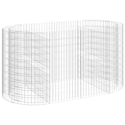 vidaXL Galvanized Iron Gabion Raised Bed â€“ Sturdy and Weather-, Ideal for Garden Projects and Outdoor Spaces â€“ 78.7"x39.4"x39.4" Size â€“ Silver
