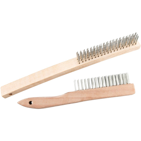 Performance Tool 1450 Tough Steel Brushes with Wood Handle - Heavy Duty Wire Bristles for Rust Removal, Cleaning, and Surface Prep