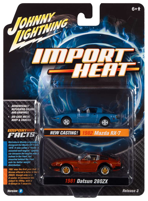 Johnny Lightning 1:64 1982 Mazda RX-7 1981 Datsun 280ZX 2 Car Set Series B