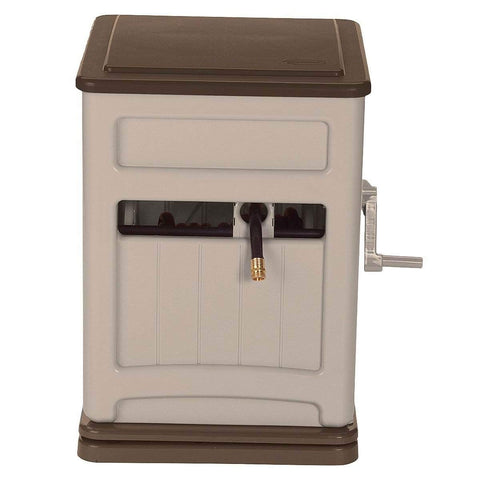 Suncast 225 ft. Swivel Hideaway Hose Reel Storage Bin with Hose Guide, Mocha/Taupe