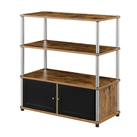 Convenience Concepts Designs2Go Highboy TV Stand with Storage Cabinets and Shelves for TVs up to 40 Inches, Barnwood