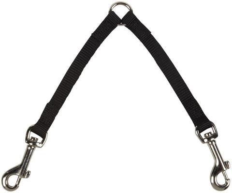 Guardian Gear Nylon 2-Way Small Dog Coupler with Nickel-Plated Swivel Clip, 4", Black