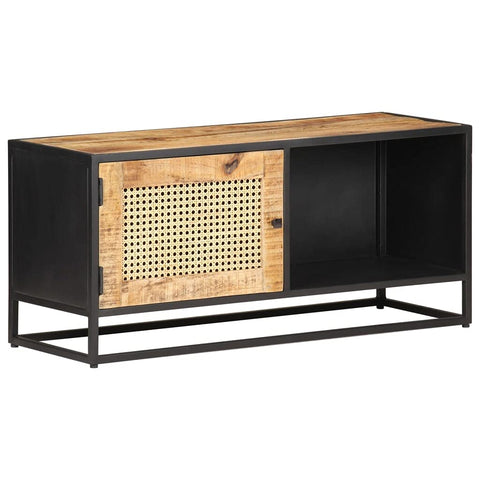 vidaXL TV Cabinet Natural Mango Wood Solid Build Medium TV Cabinet