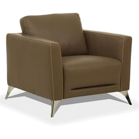 Oakestry Malaga Leather Accent Chair Espresso Premium Upholstered Durable Modern Transitional Living Room Furniture Elegant Wooden Frame Stylish Office Lounge Seating Premium Home Décor Chair