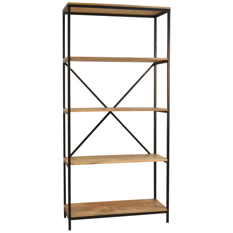 Carolina Classic Isaac Tall Bookcase in Natural Mango and Black