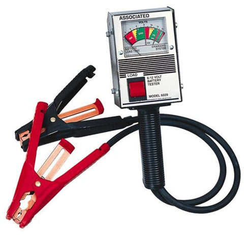 Associated Equipment 6029 6/12V 125 Amp Hand Held Analog Battery Tester, Black