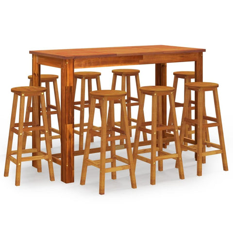vidaXL Solid Acacia Wood Large Bar Set