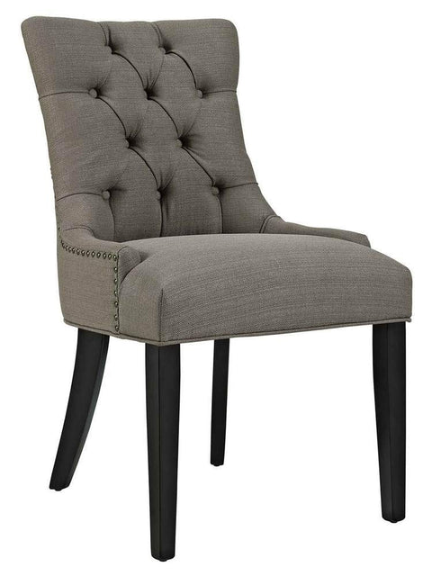 Modway Regent Modern Elegant Button-Tufted Upholstered Fabric with Nailhead Trim, Set of 2, Granite