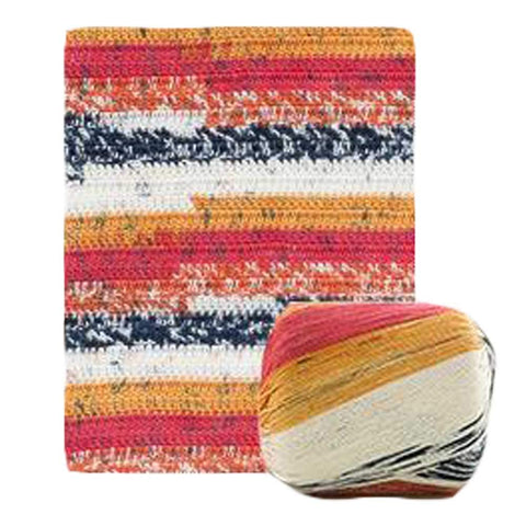Pigeon Fleet 2 Skeins Lace Yarn Cotton Yarn Crochet Yarn for Hand Knitting Rugs Basket, Red Yellow