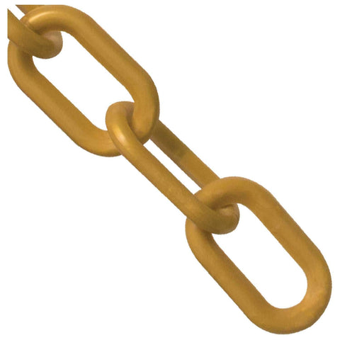 Mr. Chain Plastic Barrier Chain Reel, Gold, 1.5-Inch Link Diameter, 50-Foot Length (30009-50)