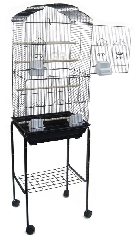 YML 6804 Tall Bird Cage with Rolling Wheeled Stand for Lovebirds, Parakeets, Parrot, and Cockatiels