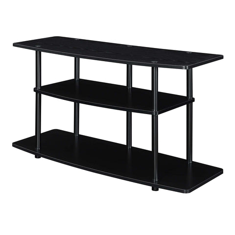 Convenience Concepts Designs2Go No Tools 3-Tier Wide TV Stand 42" - Entertainment Center for TVs up to 46 Inches, Modern TV Mount with Shelves for Living Room, Black/Black