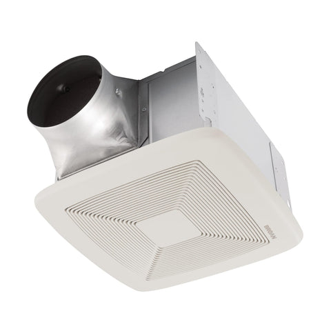 Broan QT130E QT™ 130 CFM 1.5 Sone Ceiling Mounted Energy Star Certified Bath Fan with Galvanized Steel Housing - N/A