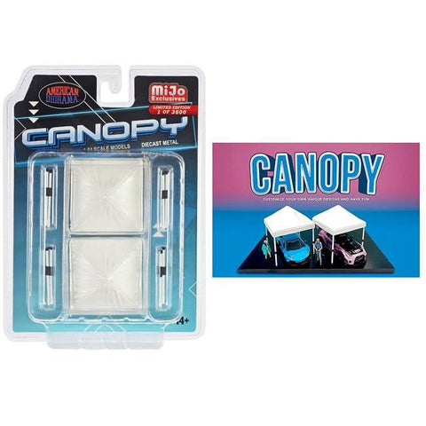 American Diorama Canopy 2 Piece Set White Limited Edition to 3600 Pieces Worldwide 1/64 Scale Models AD-76523MJ