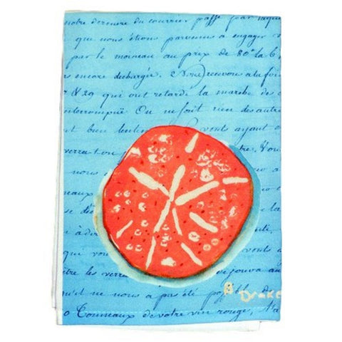 Betsy Drake GT092B Coral Sand Dollar Script Guest Towel