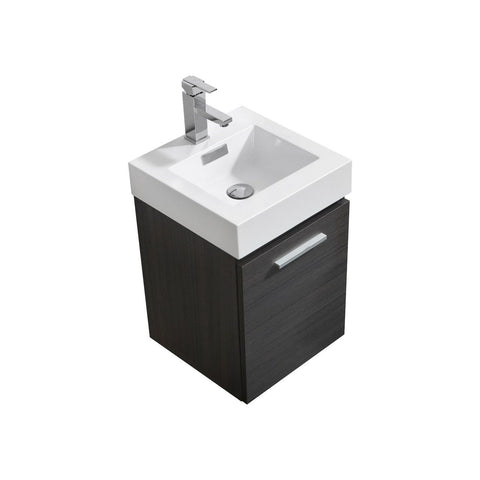 Kube BSL16-GO Bliss 16" Gray Oak Wall Mount Modern Bathroom Vanity