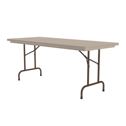 Correll R3072-24 R Series, Blow Molded Plastic Commercial Duty Folding Table, Rectangular, 30" x 72", Mocha Granite, Custom Built to Order in The USA