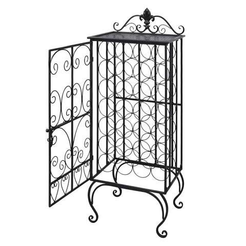 vidaXL Wine Rack, Wine Bottle Holder for 28 Bottles, Floor Wine Cabinet, Wine Bottle Organizer for Living Room Kitchen Pantry Dining Room, Metal