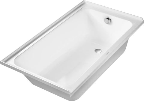 Duravit 700405000000090, white Bathtub D-Code 60"x32", tile flange, drain right
