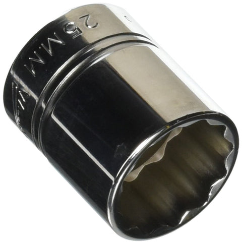 Williams STM-1225 1/2 Drive Shallow Socket, 12 Point, 25mm