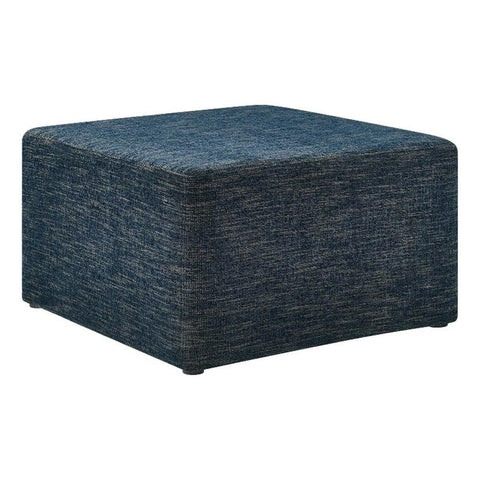 Modway Callum 28 Inch Square Ottoman in Heathered Weave Azure - Heathered Woven Fabric - Versatile Upholstered Coffee Table and Footrest - Couch Ottoman - Living Room Accent Table - Large Footstool