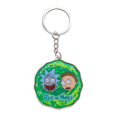 Hot Properties Rick and MOTRY, Officially Licensed Original Artwork, Metal Keychain, Green, Large