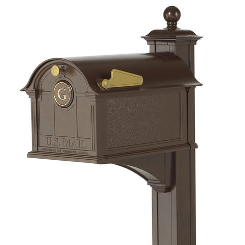 Monogrammed Balmoral Mailbox Package with Post Mount