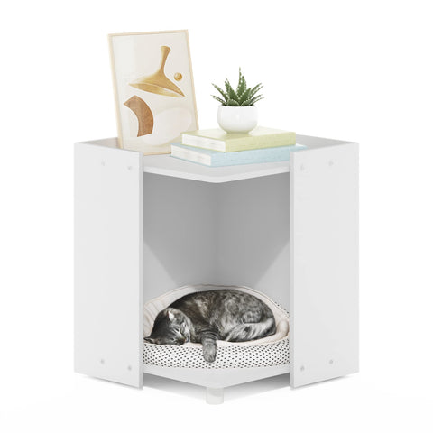 Furinno Peli Litter Box Enclosure, Solid White