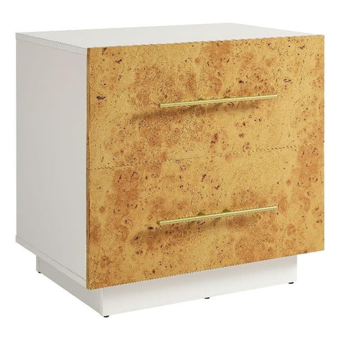 Modway ABEL 2 Drawer Nightstand in White Bleached Burl