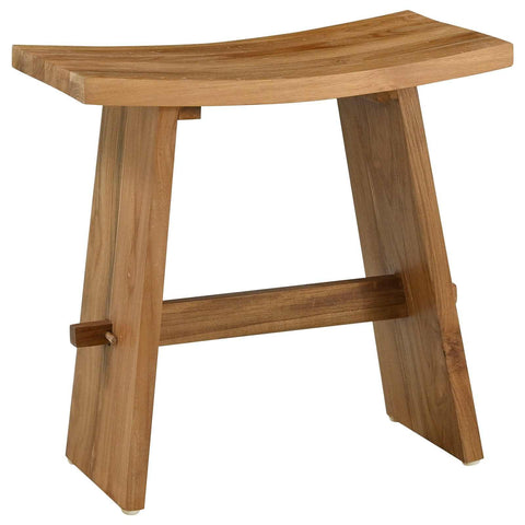 vidaXL Bathroom Stool Brown 19.69 x 11.61 x 19.88 in Solid Teak Wood, Bathroom, Rectangular, Minimalist Design with Efficient Space Usage, Modern Fixtures, Soft Colors, and Beige Light