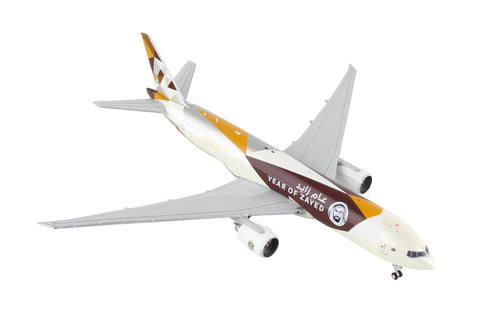 GeminiJets Boeing 777F Commercial Aircraft Etihad Cargo - Year of Zayed White with Graphics 1/400 Diecast Model Airplane