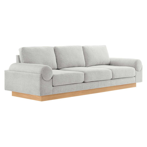 Modway EEI-6401-LGR Oasis Upholstered Fabric Sofa, Light Gray