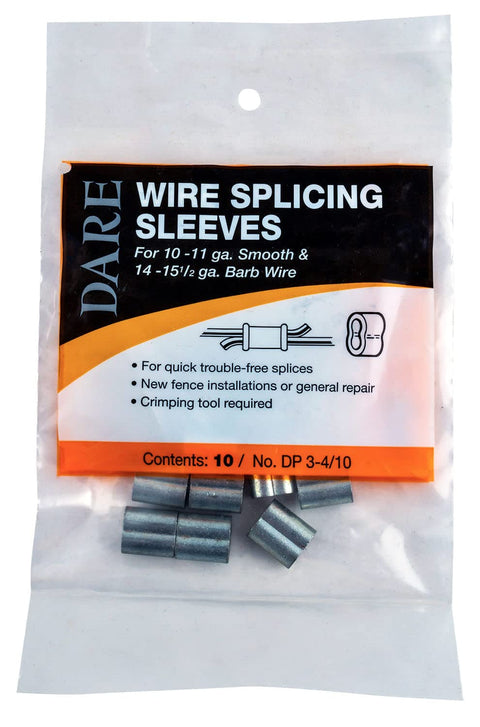 Fence Splicing Sleeve for Smooth & Barb Wire, DP 3-4/10, 10-Pk.